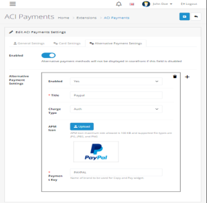 OpenCart: Alternative payment settings